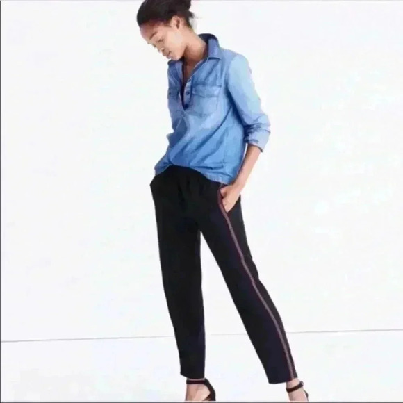 Madewell Embroidered Track Trousers Black - Picture 1 of 11